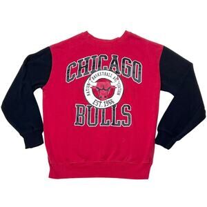 Chicago Bulls NBA Crewneck Sweatshirt Youth Small Red Black Big Logo